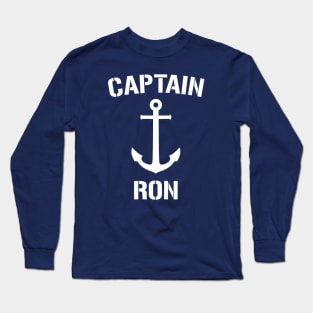 Nautical Captain Ron Personalized Boat Anchor Long Sleeve T-Shirt